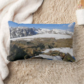 ロッキー山脈で融ける雪 ランバークッション (ブランケット)