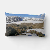 ロッキー山脈で融ける雪 ランバークッション (裏面)