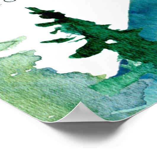 ロッキー山脈のアルファベット順の座席表 ポスター (角)