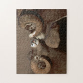 ロッキー山脈のオオツノヒツジのラムのパズル ジグソーパズル (縦)