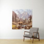 ロッキー山脈のグリズリーベア/ AF-006bear,g タペストリー (インサイチュ)