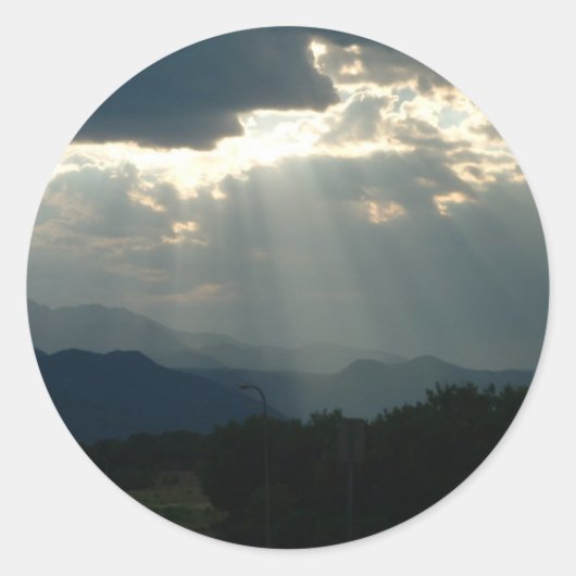 ロッキー山脈のステッカーの優美 ラウンドシール (正面)