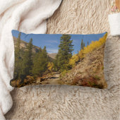 ロッキー山脈のロッチから出る道 ランバークッション (ブランケット)