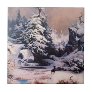 ロッキー山脈の冬(Thomas Moran) タイル
