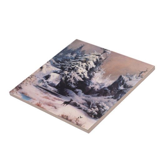 ロッキー山脈の冬(Thomas Moran) タイル (側面)