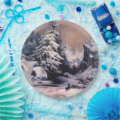 ロッキー山脈の冬(Thomas Moran) ペーパープレート (パーティー)