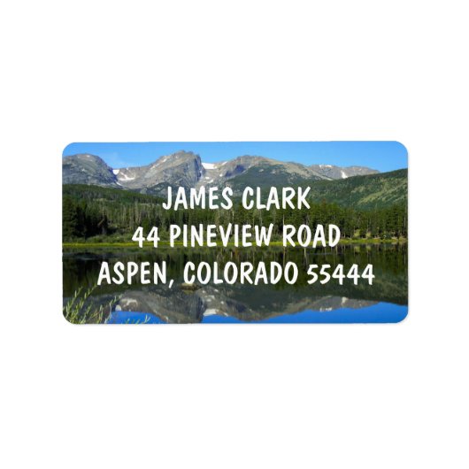 ロッキー山脈の大きな差出人住所ラベル ラベル (正面)
