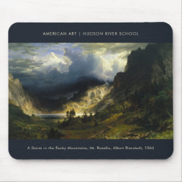 ロッキー山脈の嵐ファインアート絵画 マウスパッド