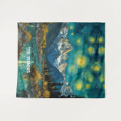 ロッキー山脈の星空の夜 タペストリー (正面(横))