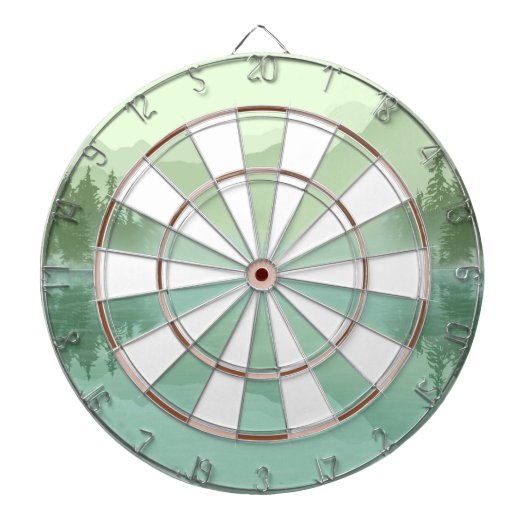 ロッキー山脈の氷河の湖 ダーツボード (正面)