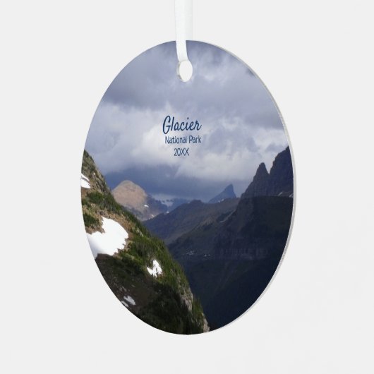 ロッキー山脈の氷河フォトメタルオーナメント メタルオーナメント (正面左)