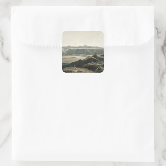 ロッキー山脈の眺め、プレート44巻 スクエアシール (バッグ)