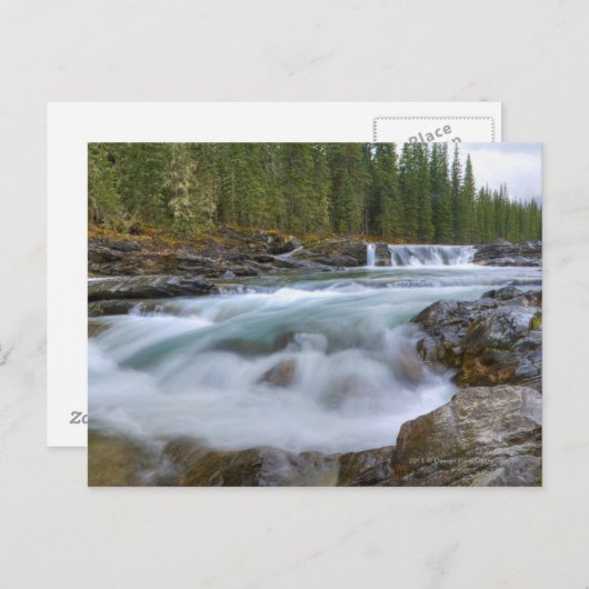 ロッキー山脈の羊の川の滝 ポストカード (正面/裏面)