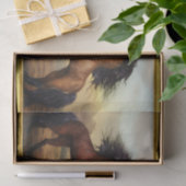 ロッキー山脈の谷のFriesianのばん馬 薄葉紙 (ギフト)