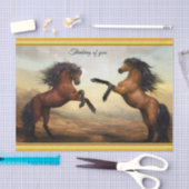 ロッキー山脈の谷のFriesianのばん馬 薄葉紙 (クラフト)