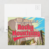 ロッキー山脈の釣り休暇旅行ポスター ポストカード (正面/裏面)