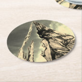 ロッキー山脈の高いコースターセット ラウンドペーパーコースター (アングル)