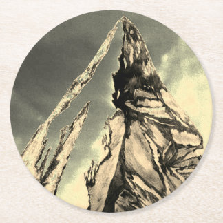 ロッキー山脈の高いコースターセット ラウンドペーパーコースター