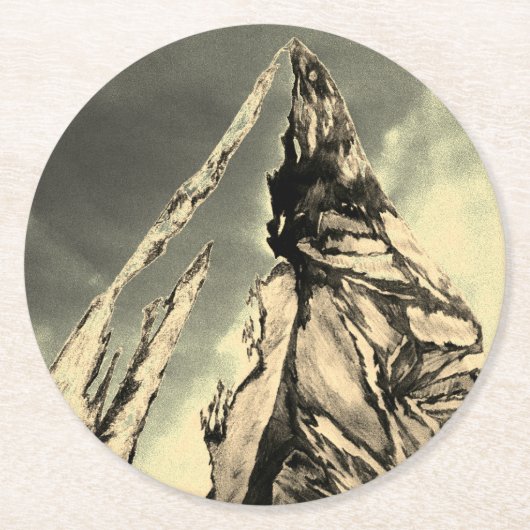 ロッキー山脈の高いコースターセット ラウンドペーパーコースター (正面)