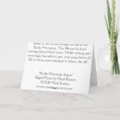 ロッキー山脈の《植物》アスペン、印Eastonによるメッセージカード カード (裏面)