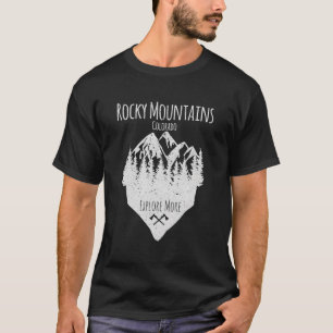 ロッキー山脈コロラド州ハイカー Tシャツ