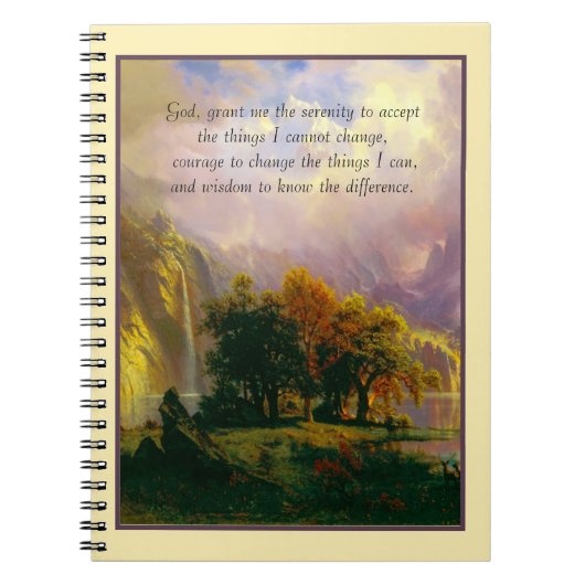 ロッキー山脈セレニティ祈りの言葉ノート ノートブック (正面)