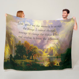 ロッキー山脈セレニティ祈りの言葉フリースブランケット フリースブランケット