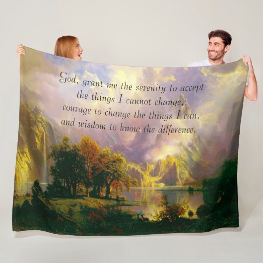 ロッキー山脈セレニティ祈りの言葉フリースブランケット フリースブランケット (インサイチュ)