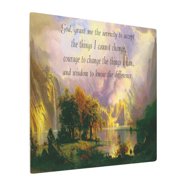 ロッキー山脈セレニティ祈りの言葉メタルプリント メタルプリント (アングル)