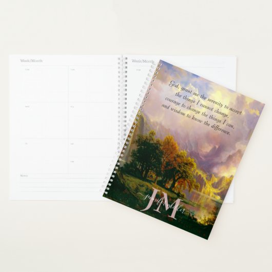 ロッキー山脈セレニティ祈りの言葉 パーソナライズされた プランナー手帳 (ディスプレー)