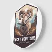 ロッキー山脈ナショナルパーク 壁掛け時計 2025 ラージ壁時計 (傾斜)