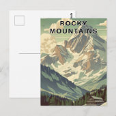 ロッキー山脈レトロトラベルマウンテンロッジ ポストカード (正面/裏面)