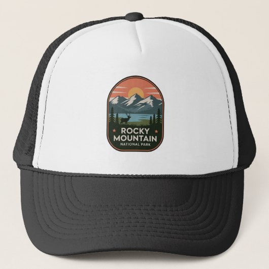 ロッキー山脈国立公園ビンテージバッジ キャップ (正面)