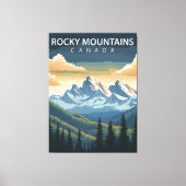 ロッキー山脈 – カナダのヴィンテージ旅行ポスター キャンバスプリント (正面)