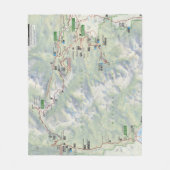 ロッキー山脈(コロラド州)の地図のフリースブランケット フリースブランケット (正面)