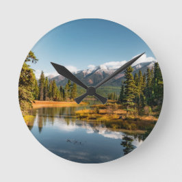 ロッキー山脈 ラウンド壁時計