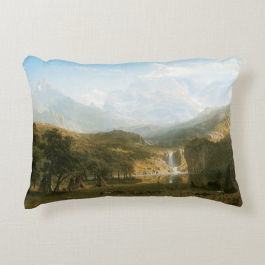 ロッキー山脈、ランダーのピークby Albert Bierstadt アクセントクッション (正面)