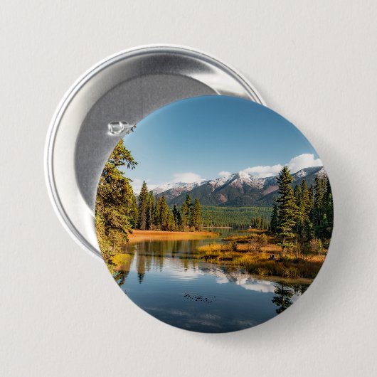 ロッキー山脈 缶バッジ (正面&裏面)