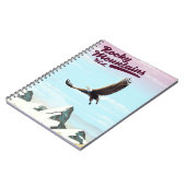 ロッキー山脈USAヴィンテージ旅行ポスター ノートブック (左側)