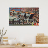 ロッキー山，ノースカロライナ州 – ラージレターシーン ポスター (キッチン)