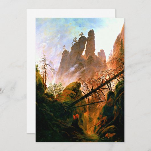 ロッキー川の渓谷、有名な素晴らしアート絵画ズ シーズンカード (正面/裏面)