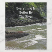 ロッキー川の風景フォトキャンプ素朴屋外 ワインラベル (シングルラベル)