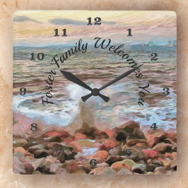 ロッキー波0742 スクエア壁時計