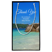 ロッキー海と美しい熱帯ビーチ スモールペーパーバッグ (裏面)