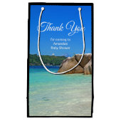 ロッキー海と美しい熱帯ビーチ スモールペーパーバッグ (正面)