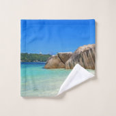 ロッキー海と美しい熱帯ビーチ バスタオルセット (ウォッシュタオル)