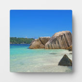 ロッキー海と美しい熱帯ビーチ フォトプラーク (正面)