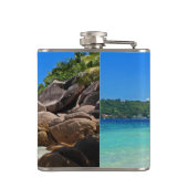 ロッキー海と美しい熱帯ビーチ フラスク (裏面)