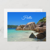 ロッキー海と美しい熱帯ビーチ ポストカード (正面/裏面)