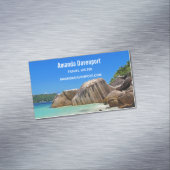 ロッキー海と美しい熱帯ビーチ マグネット名刺 (インサイチュ)